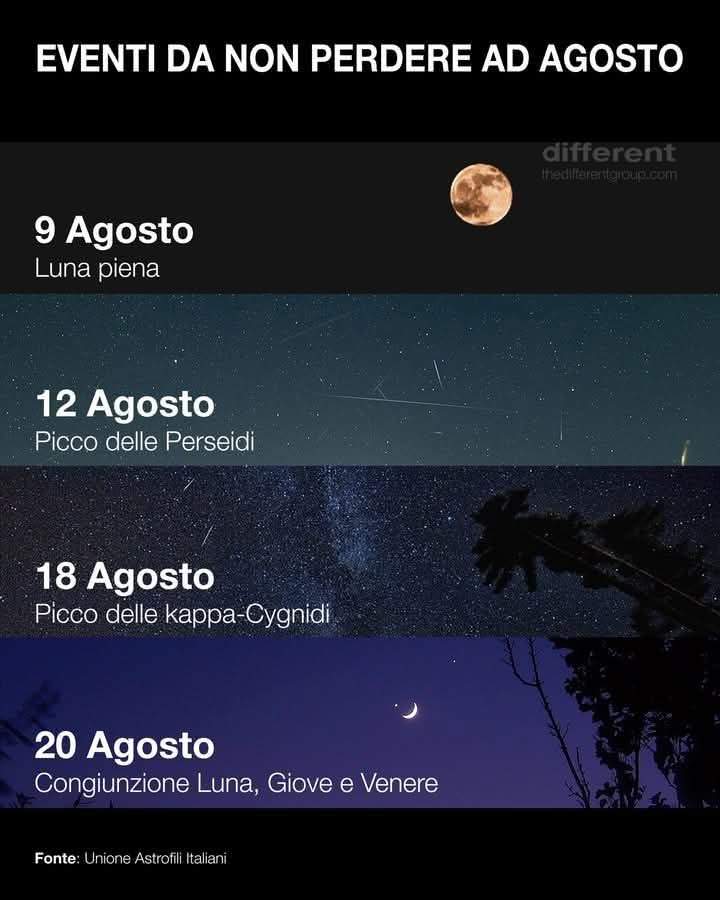 Eventi astronomici da non perdere nel mese di Agosto